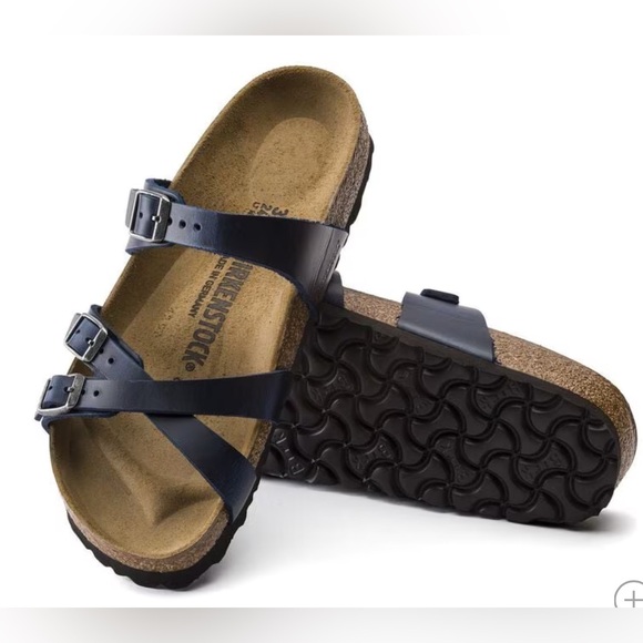 NEW Birkenstock Franca Navy Blue Sandals Oiled Leather Size 9 Normal/Regular - Picture 1 of 8